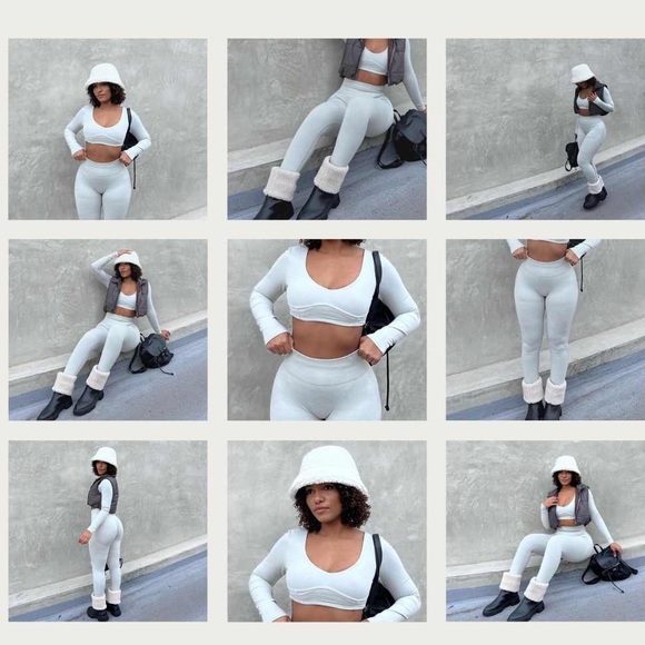 Lazuli label crop top in cream - Picture 9 of 17